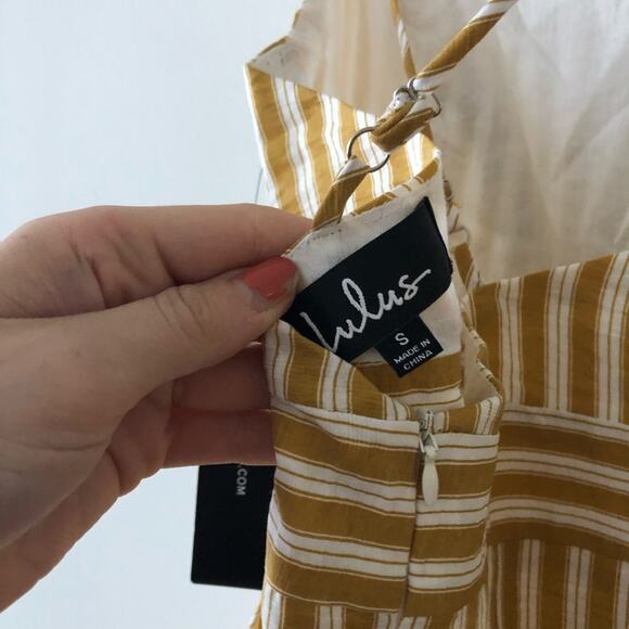 Lulu's Central Park Yellow Striped Mini Dress - Picture 5 of 5